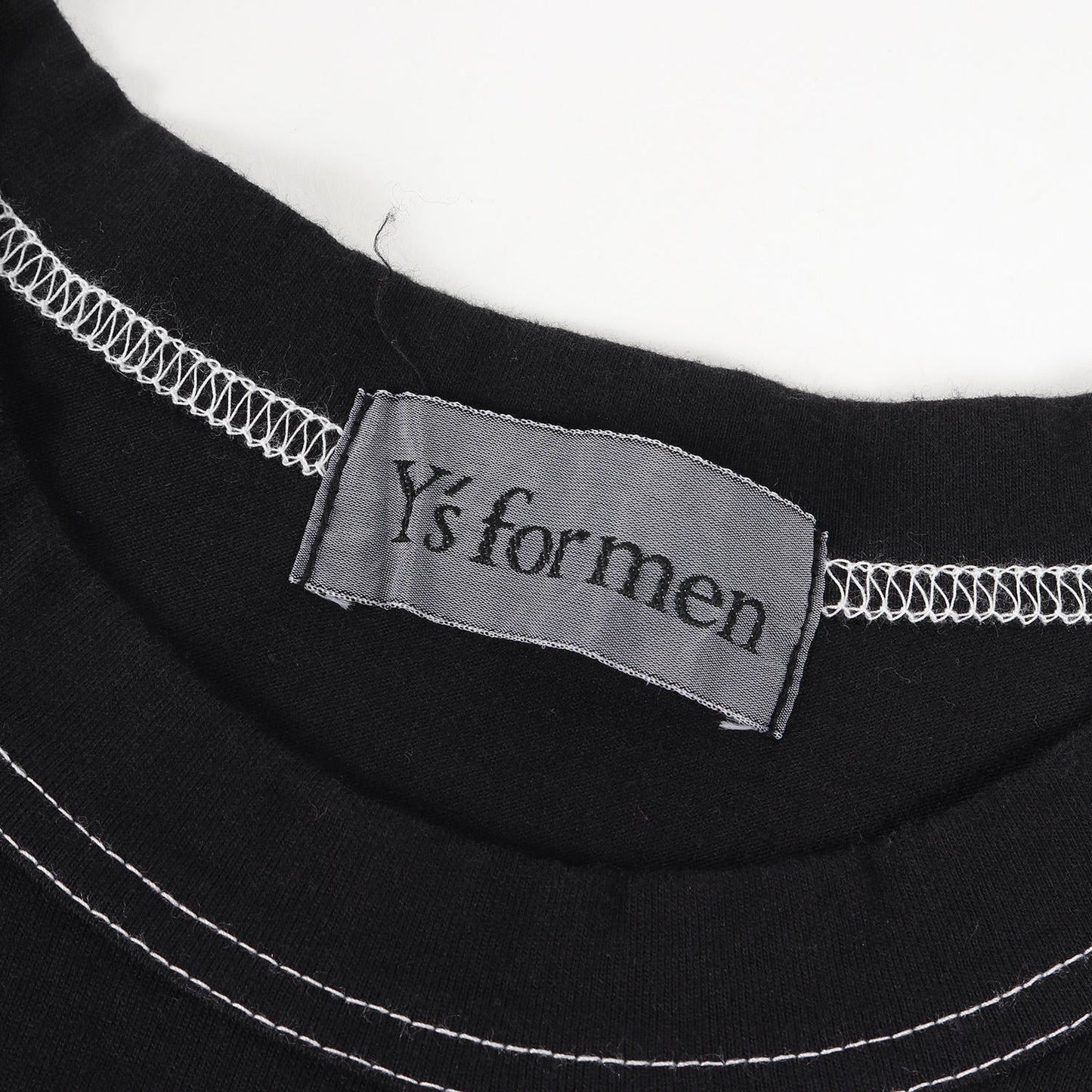97AW バック Y's for men ロゴ ホワイトステッチ バインダーネック Tシャツ (MI-T25-032)