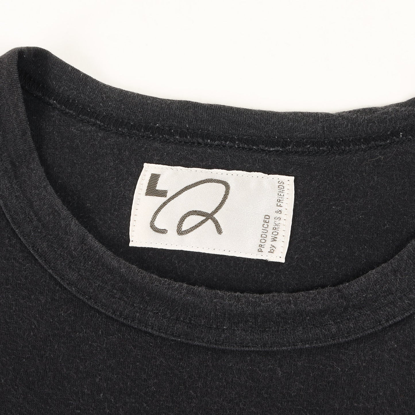 90s - 00s ワンポイント ロゴ バインダーネック Tシャツ / LQ WORK'S & FRIENDS