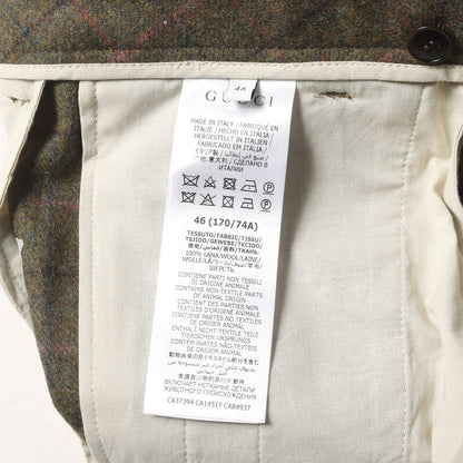 GUCCI (グッチ) ツータック チェック ウール ツイード ワイド 
