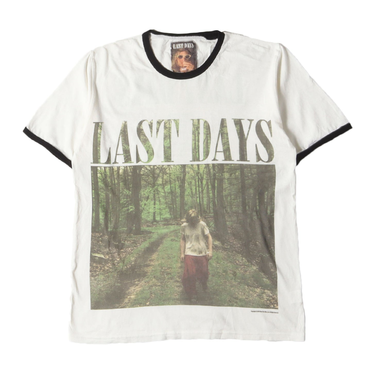 00s LAST DAYS フォト グラフィック リンガーネック トリム Tシャツ