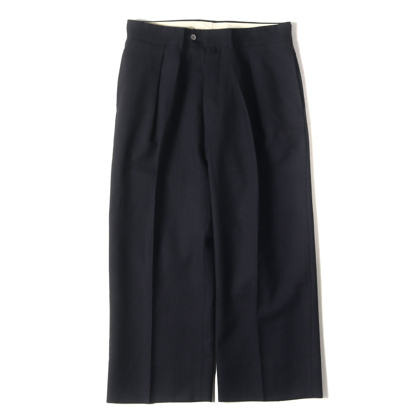 ツータック ウール テーパード スラックス パンツ