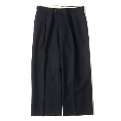 ツータック ウール テーパード スラックス パンツ