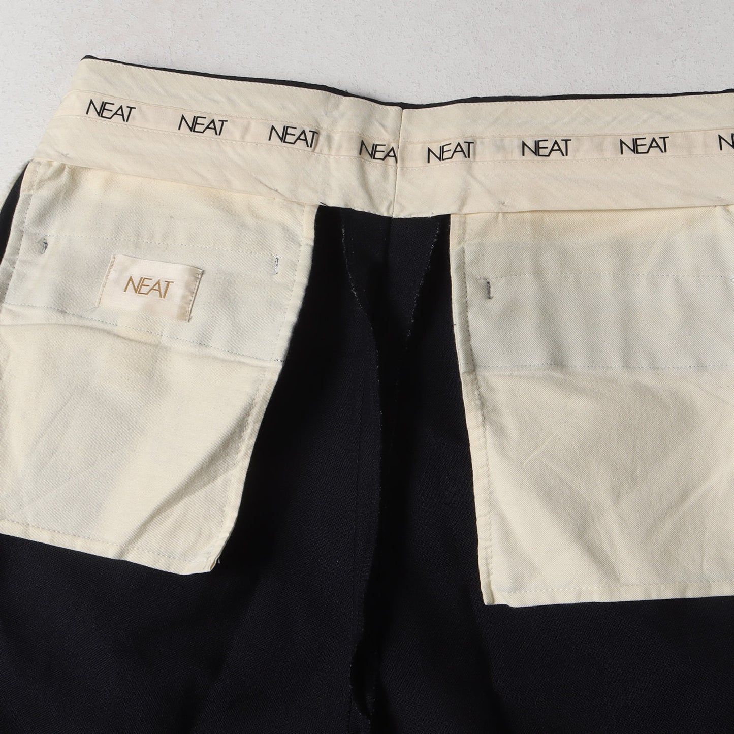 ツータック ウール テーパード スラックス パンツ