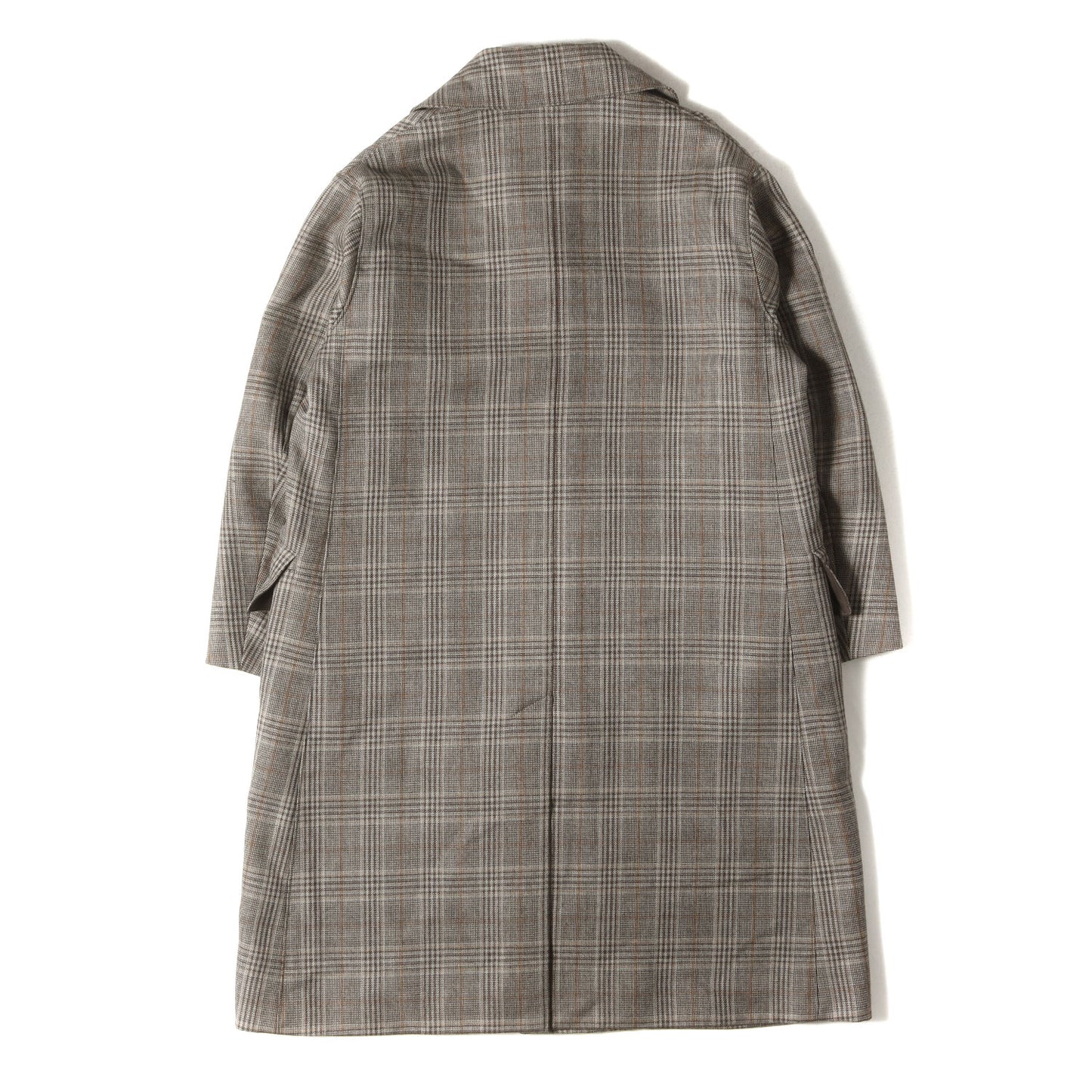 グレンチェック ステンカラー ロング コート (Double Check Coat A7AC01BN)