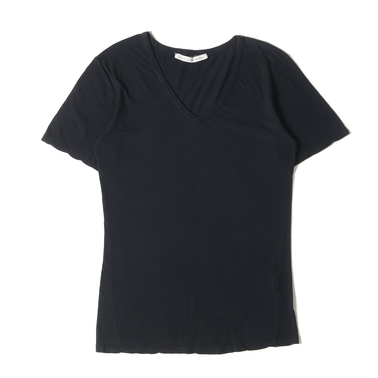 コットン/リネン プレーン Vネック Tシャツ