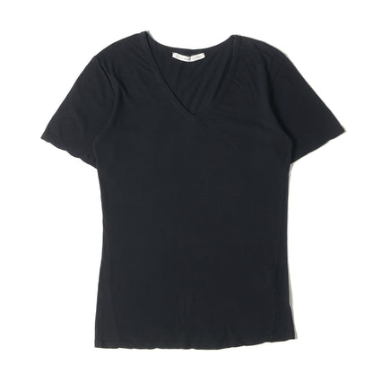 コットン/リネン プレーン Vネック Tシャツ