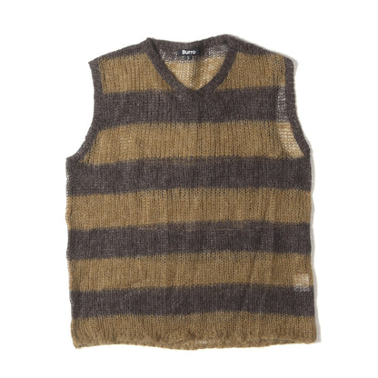 アクリル モヘア ボーター ニット ベスト