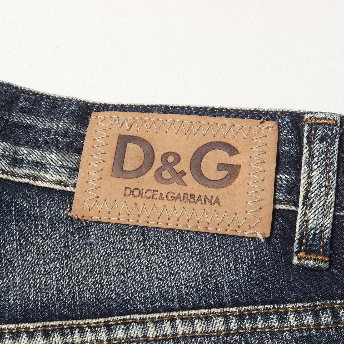 00s バック ガール プリント 切替 ローライズ デニム パンツ / ボタンフライ