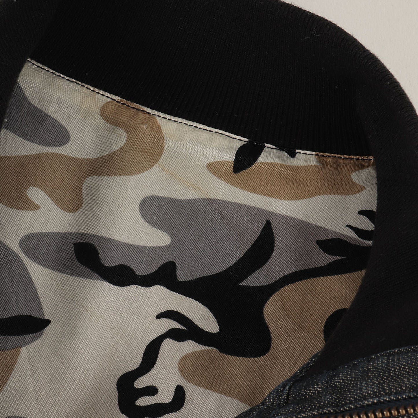 スカル 刺繍 スラブ デニム ダブルジップ トラックジャケット