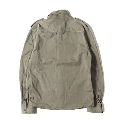 ペイント加工 ヘリンボーン ミリタリー シャツ