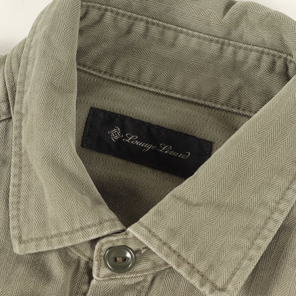 ペイント加工 ヘリンボーン ミリタリー シャツ