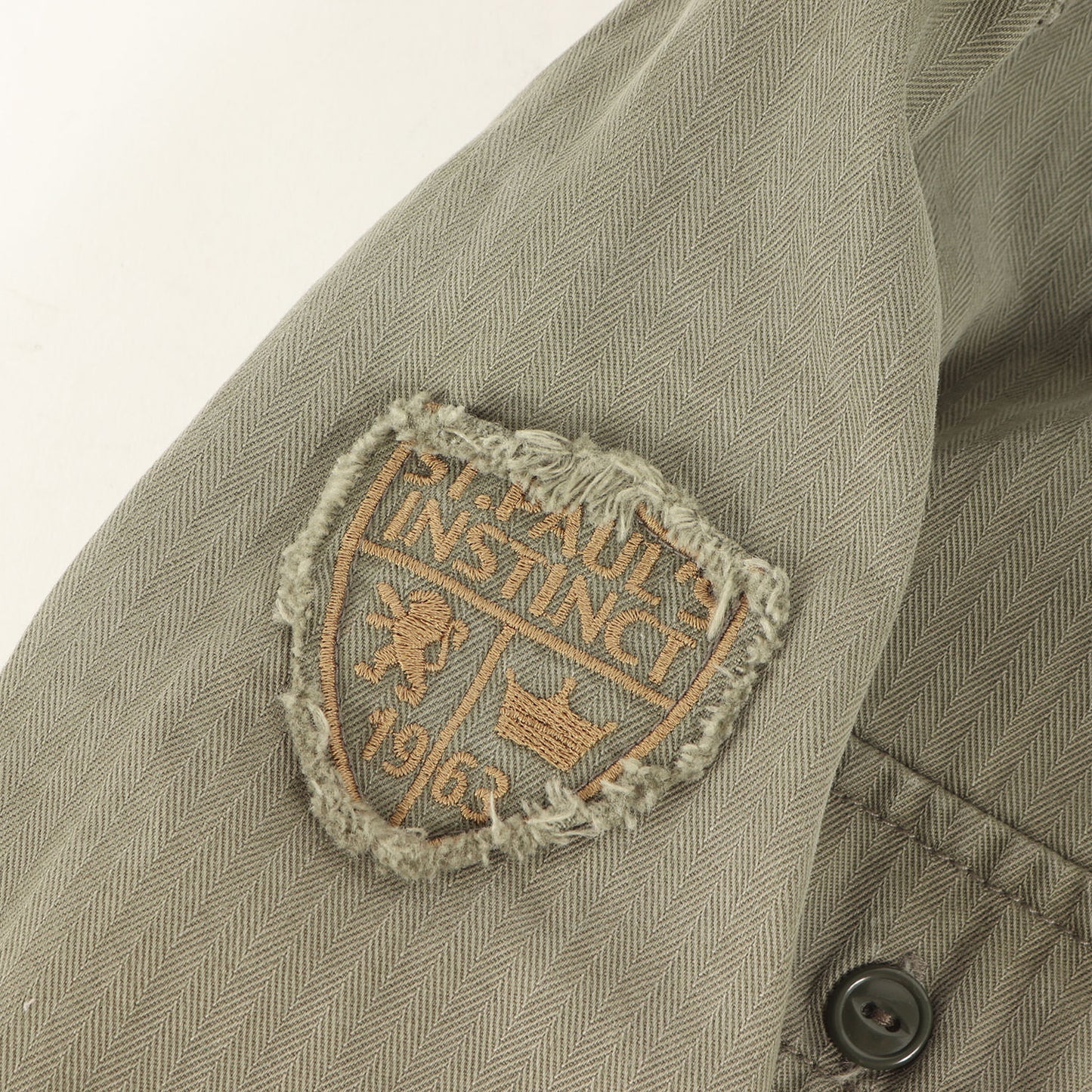 ペイント加工 ヘリンボーン ミリタリー シャツ