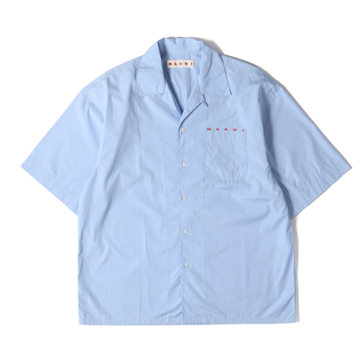 24SS オープンカラー ロゴ ポケット ポプリン 半袖 シャツ (CUMU0213P8 USCT88)