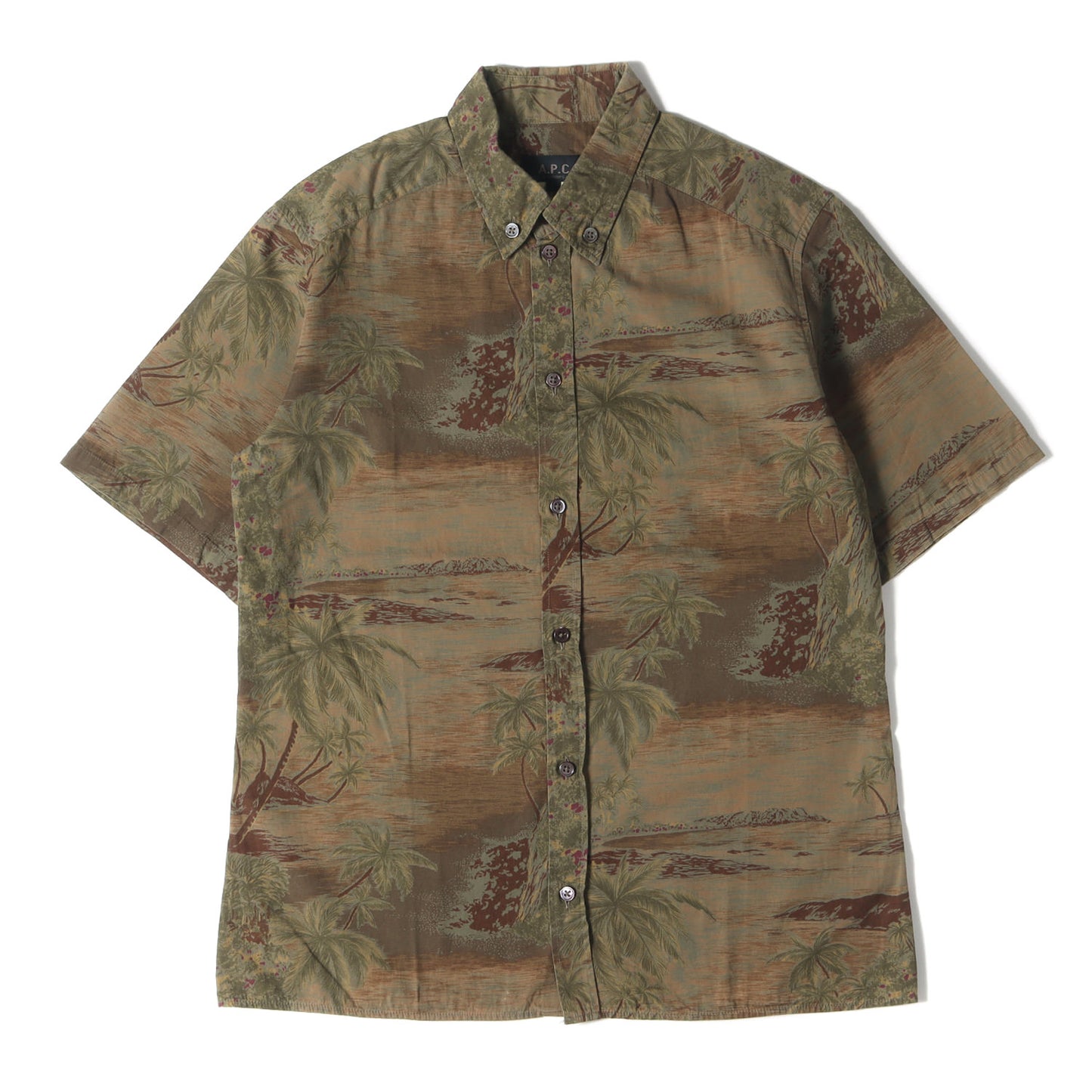 90s - 00s イーストバイウエスト期 ボタニカル ボタンダウン 半袖 シャツ / MADE IN FRANCE