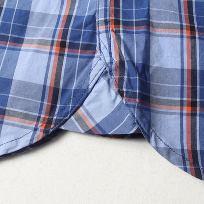 マドラスチェック ボタンダウン ドレス シャツ