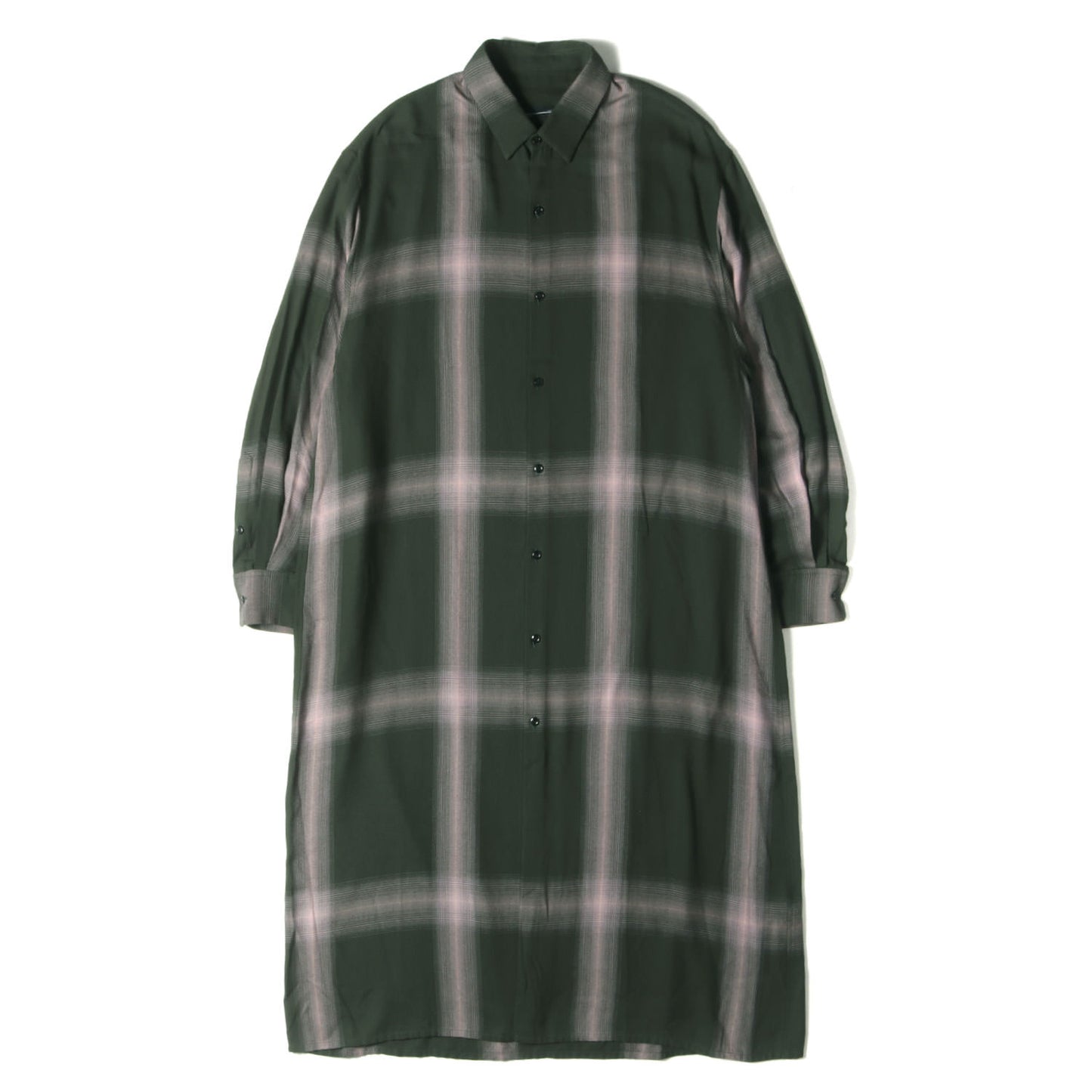 オンブレチェック モダールツイル ロング シャツ (MODAL TWILL OMBRE CHECK LONG SHIRT 2219-133)
