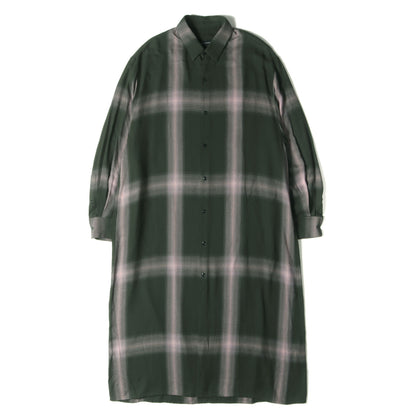 オンブレチェック モダールツイル ロング シャツ (MODAL TWILL OMBRE CHECK LONG SHIRT 2219-133)