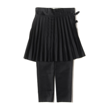 24AW プリーツ スカート ドッキング エステルツイル スラックス (PN-P048)