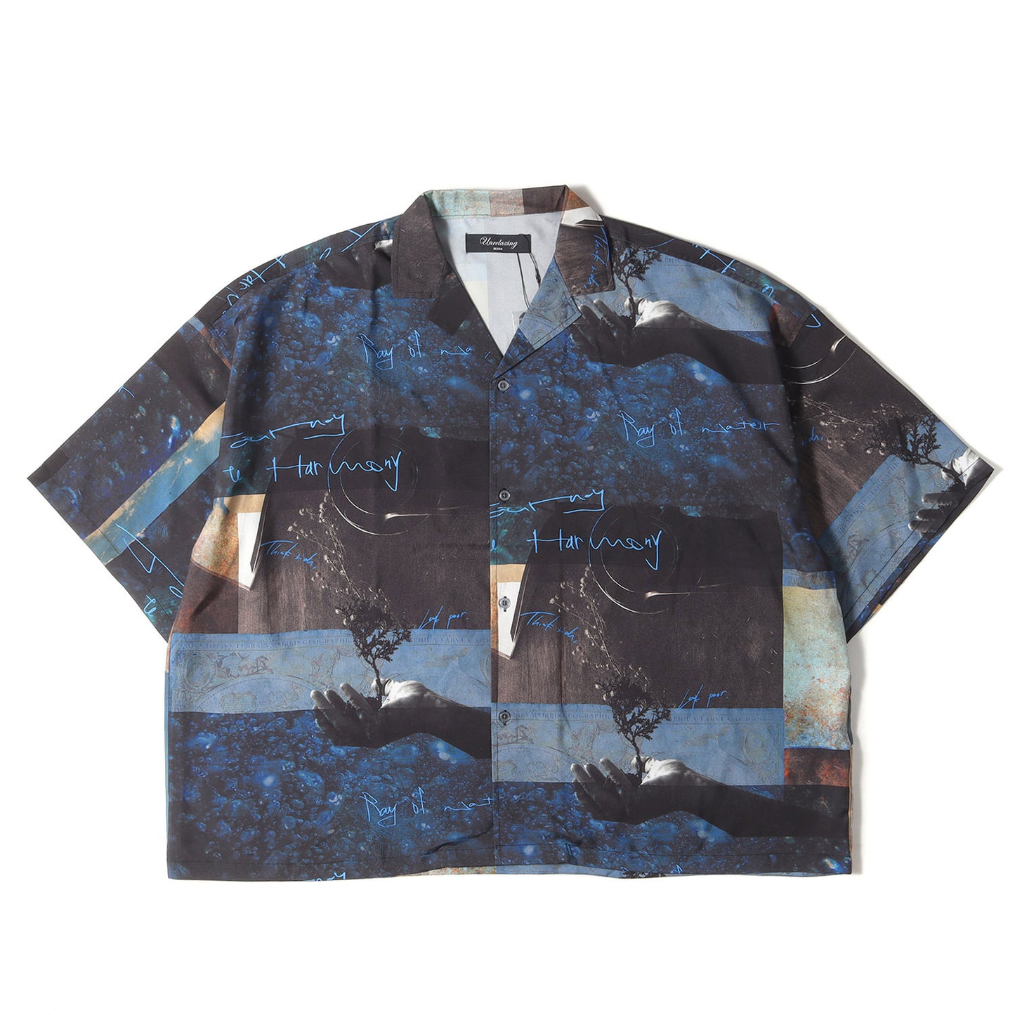 ビッグシルエット 総柄 開襟 アロハ シャツ (UR-527)