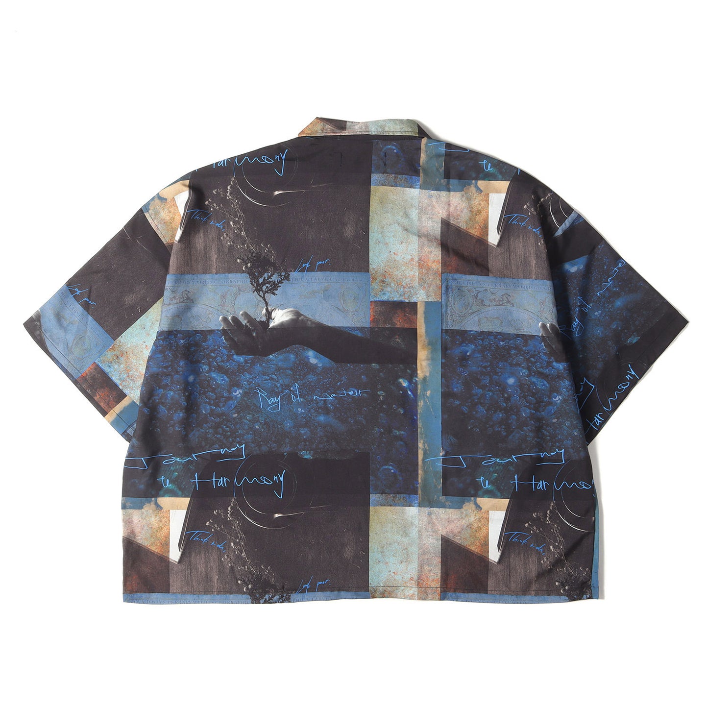 ビッグシルエット 総柄 開襟 アロハ シャツ (UR-527)