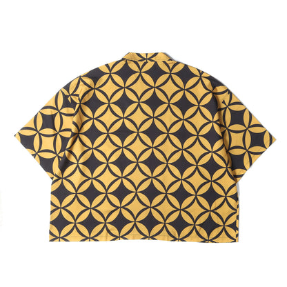 ビッグシルエット 総柄 開襟 アロハ シャツ (YAM-1)