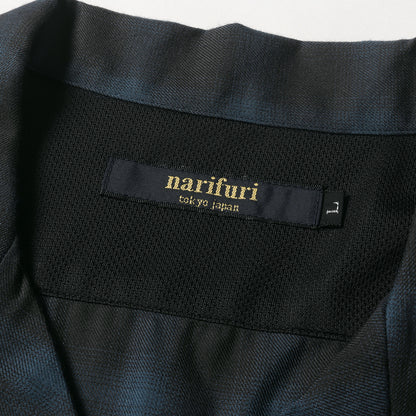 オンブレチェック オープンカラー 半袖シャツ