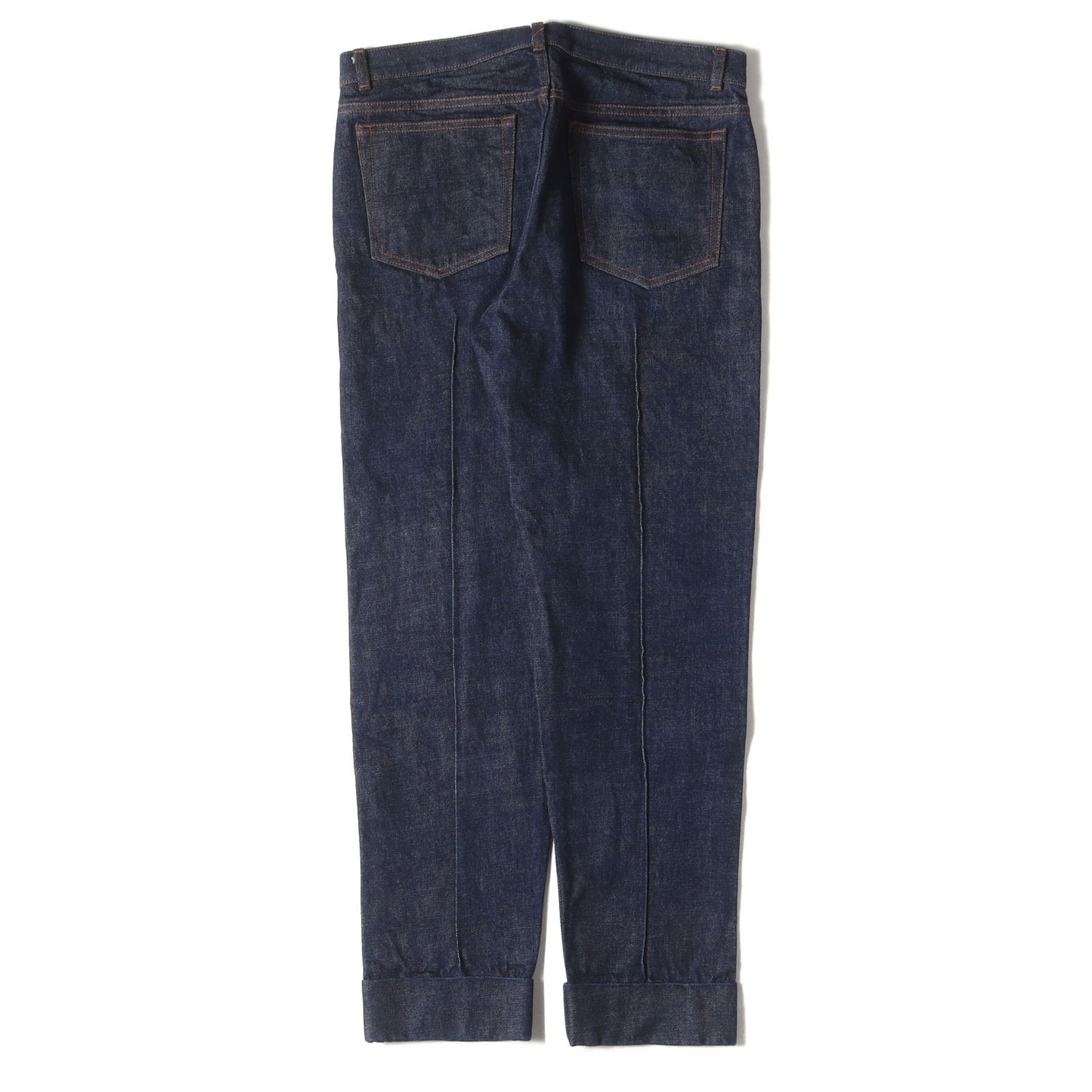 × RTH センタープレス ロールアップ ヘム セルビッジ リジッド デニム パンツ (24204-1-64331) / ボタンフライ