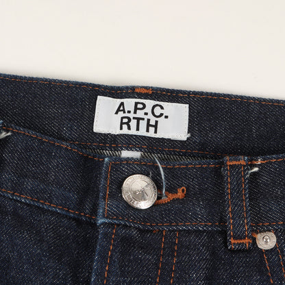 × RTH センタープレス ロールアップ ヘム セルビッジ リジッド デニム パンツ (24204-1-64331) / ボタンフライ