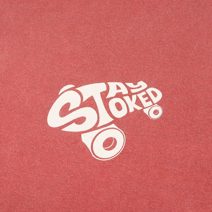 ガーメント ピグメント加工 グラフィック ロゴ Tシャツ (Stay Stoked T)