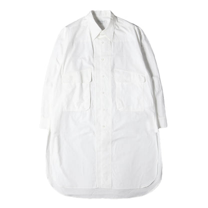 23SS フラップ ポケット ロング ドレス シャツ (100/2 BROAD M-BOTH FLAP CHEST POCKET B HZ-B34-012) / POUR HOMME