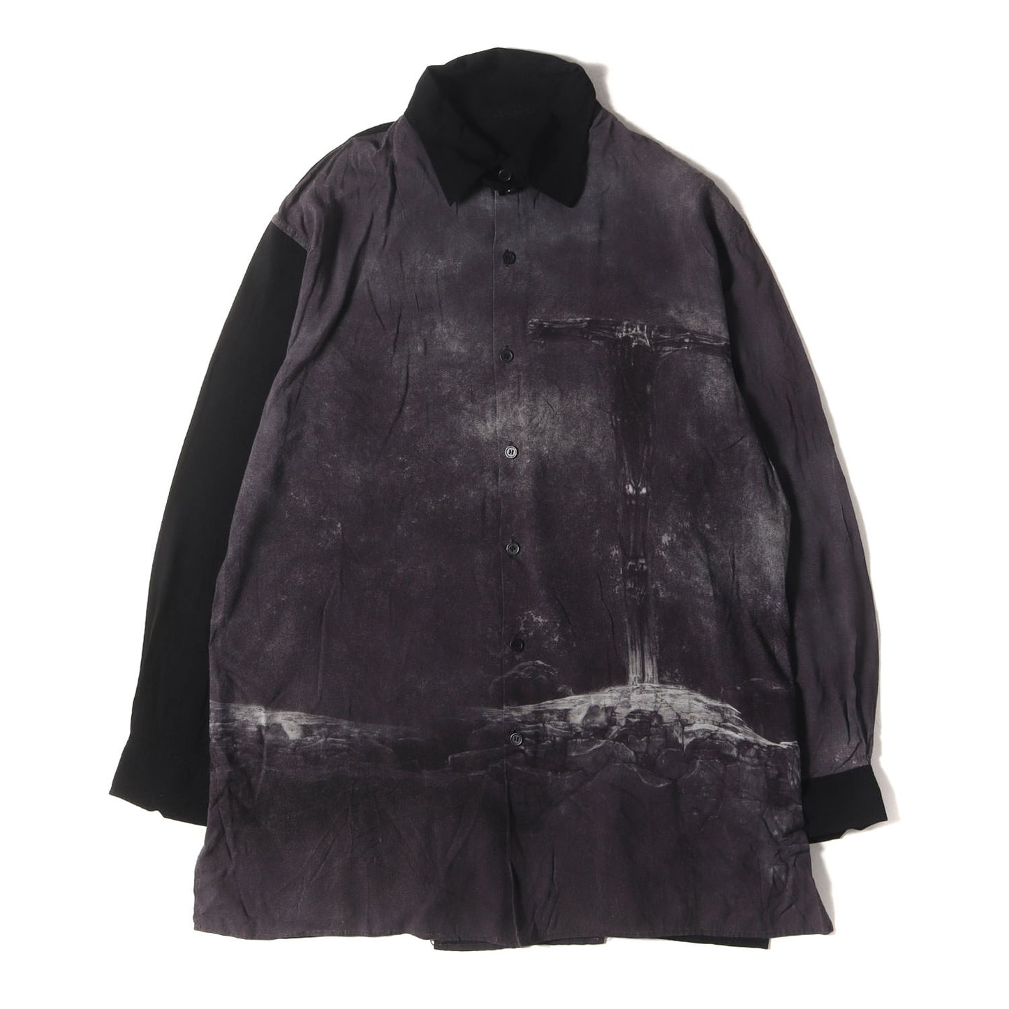 22SS × Zdzislaw Beksinski アートグラフィック レーヨン ロングシャツ (HG-Y51-843) / POUR HOMME