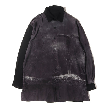 22SS × Zdzislaw Beksinski アートグラフィック レーヨン ロングシャツ (HG-Y51-843) / POUR HOMME