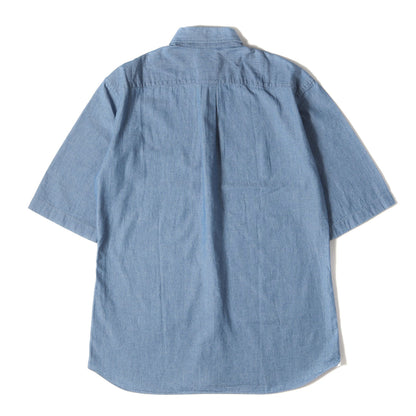 ダンガリー ボタンダウン 半袖 ドレス シャツ (GKG-11370-A) / MADE IN ITALY