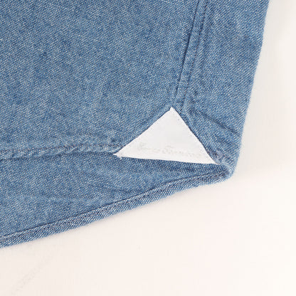 ダンガリー ボタンダウン 半袖 ドレス シャツ (GKG-11370-A) / MADE IN ITALY