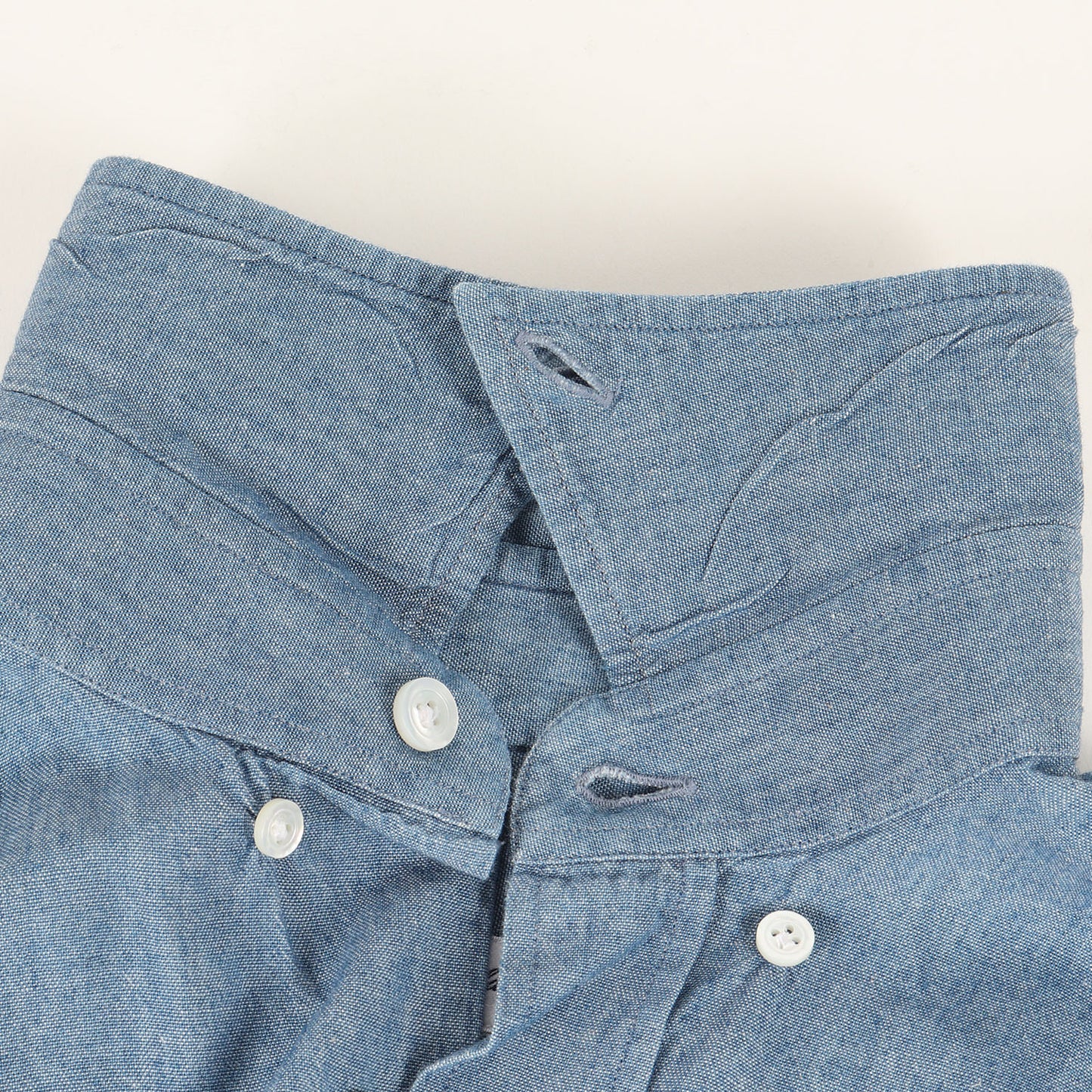 ダンガリー ボタンダウン 半袖 ドレス シャツ (GKG-11370-A) / MADE IN ITALY