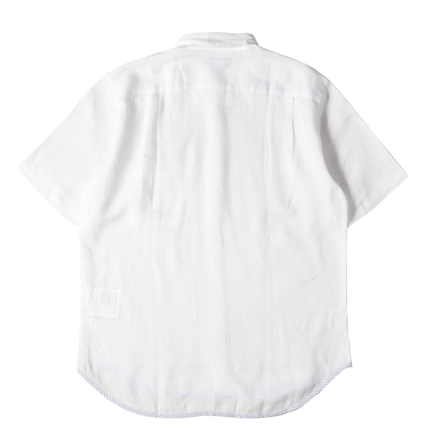 ヘムストライプ テープ リネン ボタンダウン 半袖 ドレス シャツ (HC-B036) / AD2008