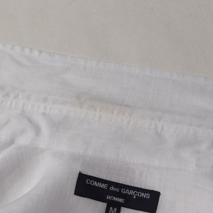 ヘムストライプ テープ リネン ボタンダウン 半袖 ドレス シャツ (HC-B036) / AD2008