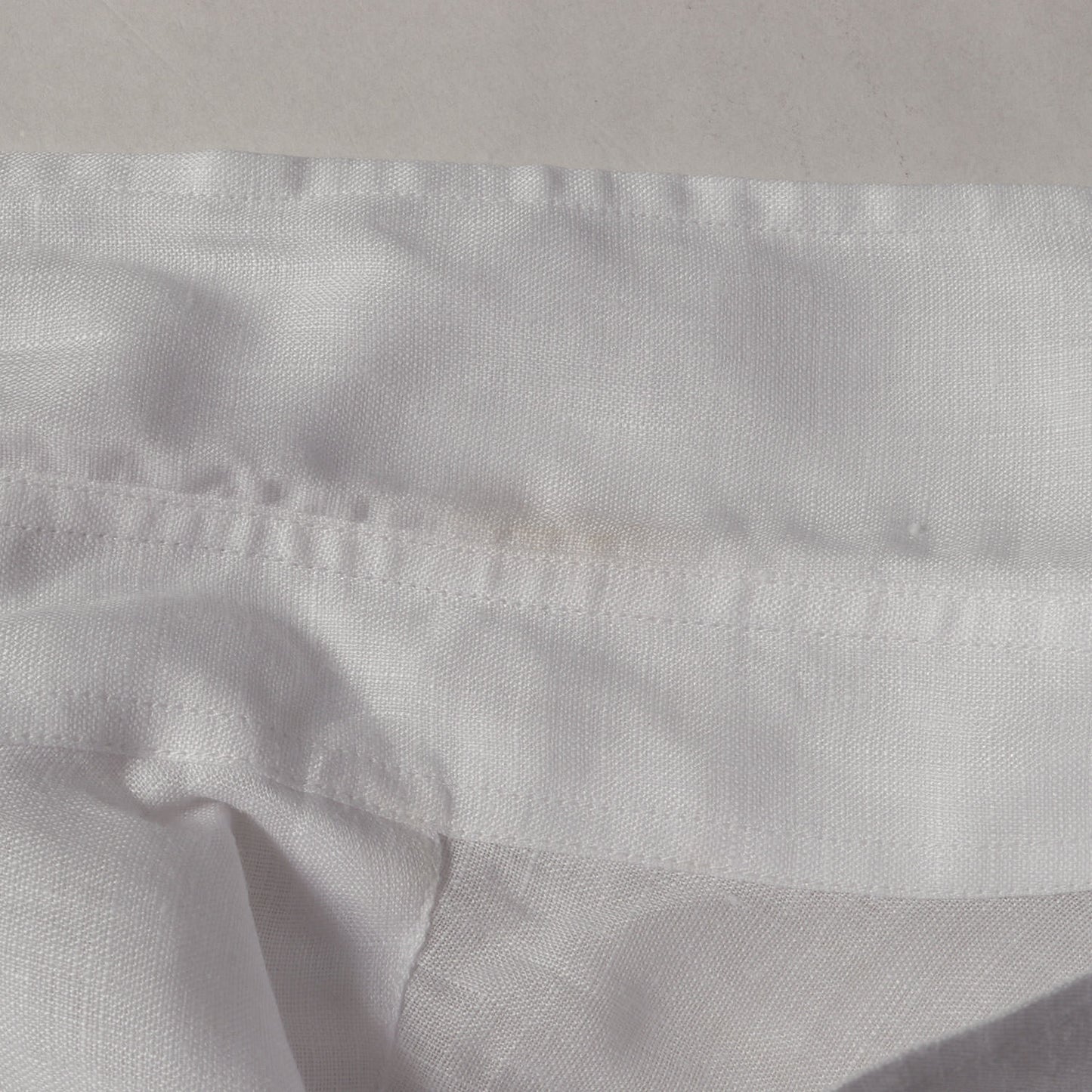 ヘムストライプ テープ リネン ボタンダウン 半袖 ドレス シャツ (HC-B036) / AD2008