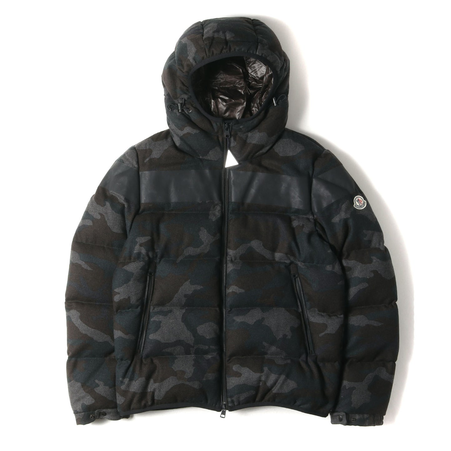 MONCLER (モンクレール) 迷彩 ウール フード ダウン ジャケット  
