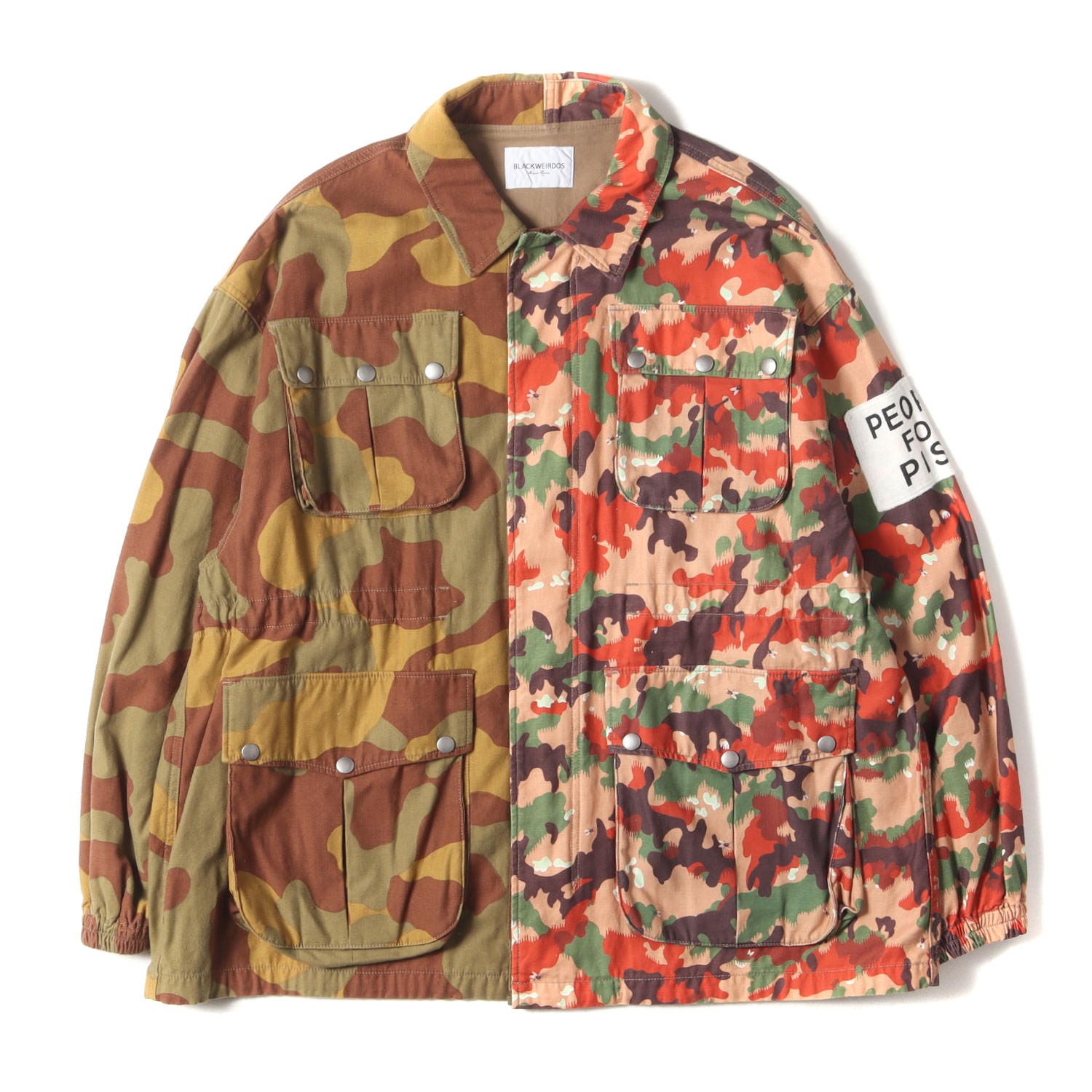 アシンメトリー カモ アーミージャケット (Double Camo Army Jacket 19AW-JK07)