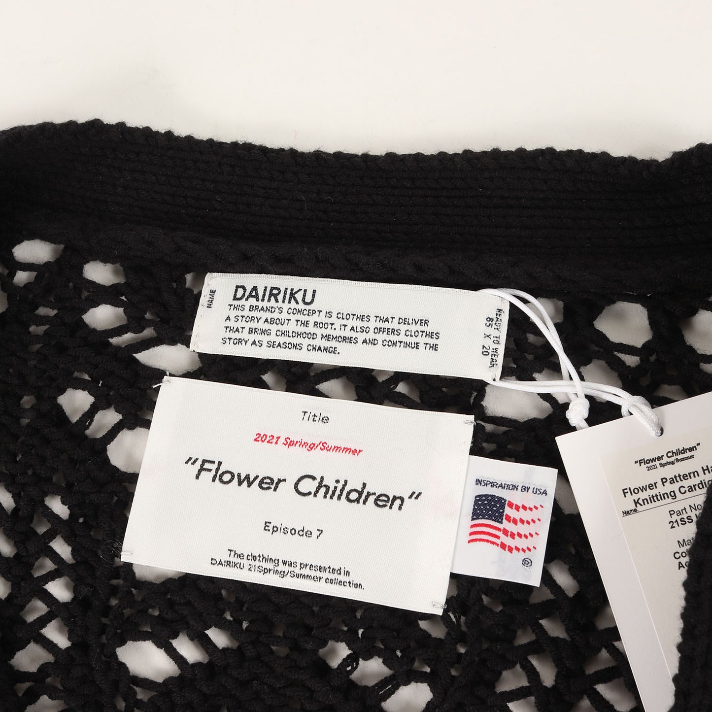 フラワーパターン ハンドニット カーディガン (Flower Pattern Hand Knitting Cardigan 21SS K-4)