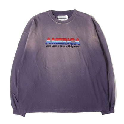 24SS ロゴ 刺繍 ロングスリーブ Tシャツ (AMERICA Vintage Sunburn Tee Navy 24SS C-4)