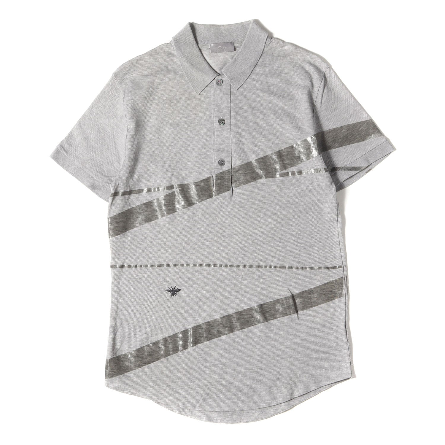 美品 Dior homme bee 刺繍 ポロシャツ 44 XS程度 ホワイト×ブラック