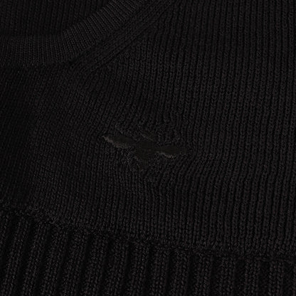 04SS Strip期 BEE刺繍 ウールレーヨン ニット ジップ パーカー (4EH4024802) / エディ期