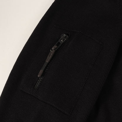 04SS Strip期 BEE刺繍 ウールレーヨン ニット ジップ パーカー (4EH4024802) / エディ期