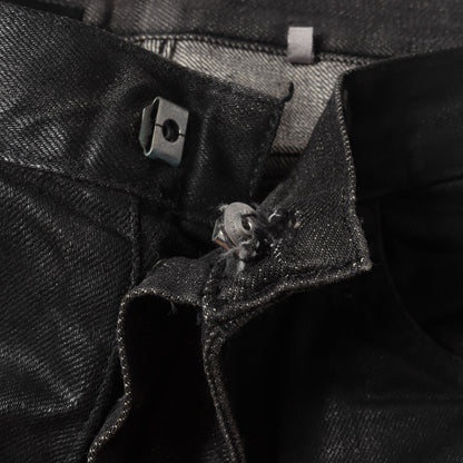 04SS STRIP期 デストロイ コーティング デニム スキニー パンツ (4EH1018686) / ボタンフライ