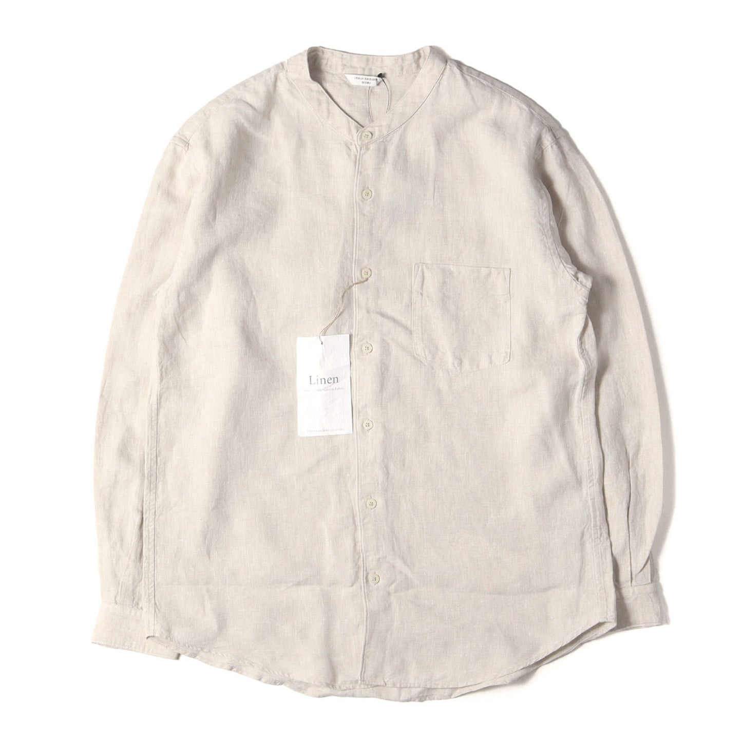 24SS シルケットリネン バンドカラー ロングスリーブ シャツ (DR45-13H501)