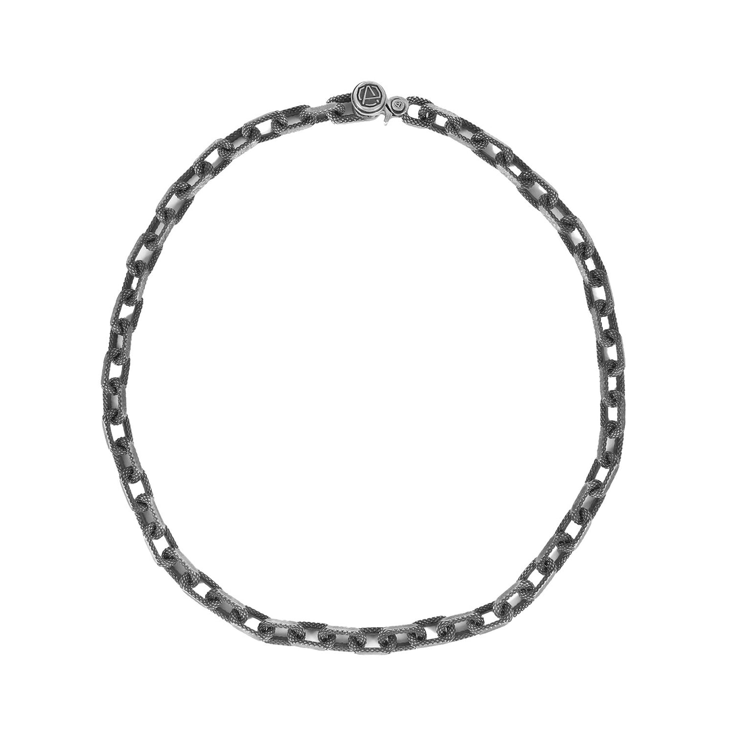 アンブレムテクスチャード シルバー チェーン ネックレス (CLASSIC SILVER 925 AMBLEM TEXTURED CHAIN NECKLACE) / Ag925
