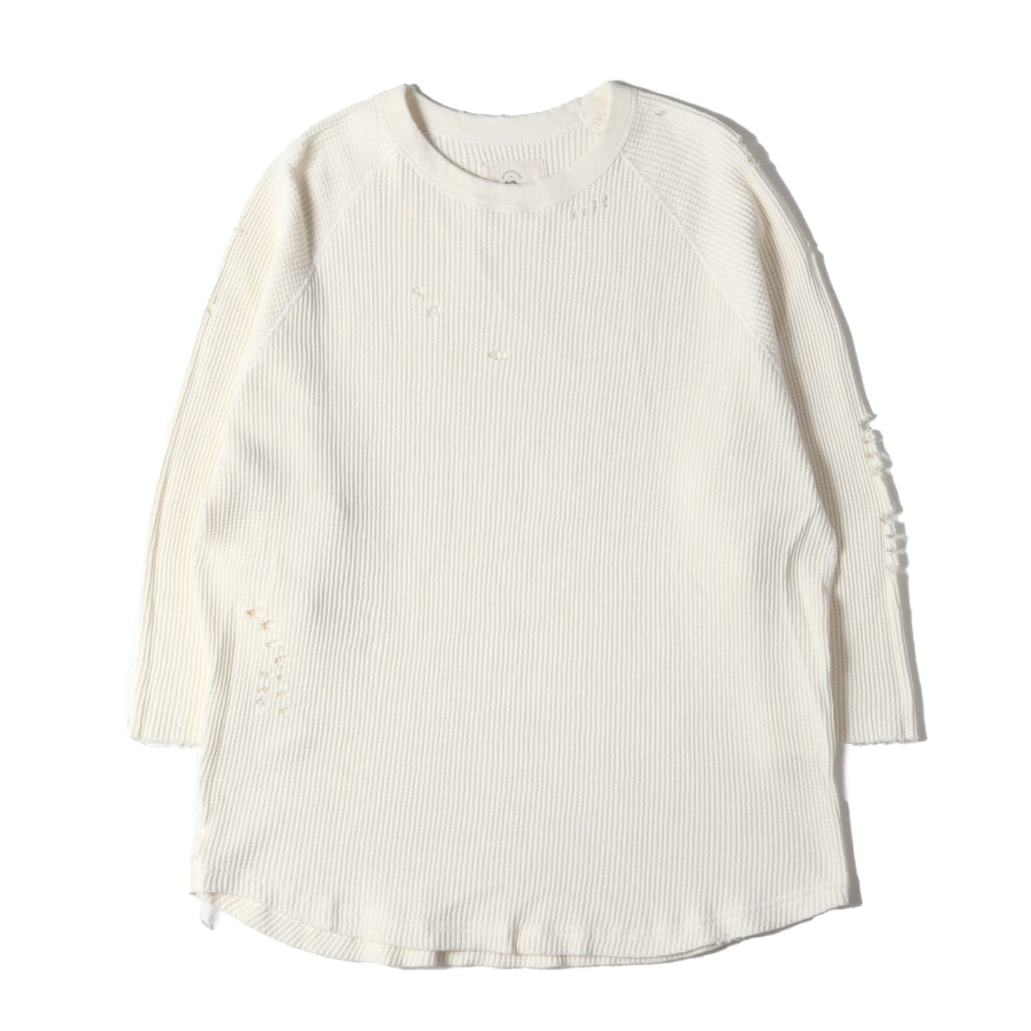 23AW ダメージ加工 クォータースリーブ ワッフル カットソー (3/4 SLEEVE WAFFLE TEE BT23F00200)