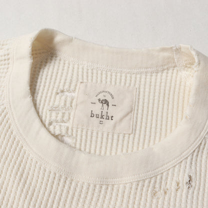 23AW ダメージ加工 クォータースリーブ ワッフル カットソー (3/4 SLEEVE WAFFLE TEE BT23F00200)